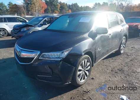 2016 Acura Mdx Technology Acurawatch Plus Packages/Technology Package from USA, damaged, VIN 5FRYD4H42GB036384